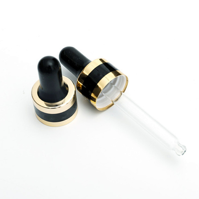 실리콘 젖꼭지를 가진 18mm 24mm 블랙 골드 알루미늄 금속 에센셜 오일 점적기 모자